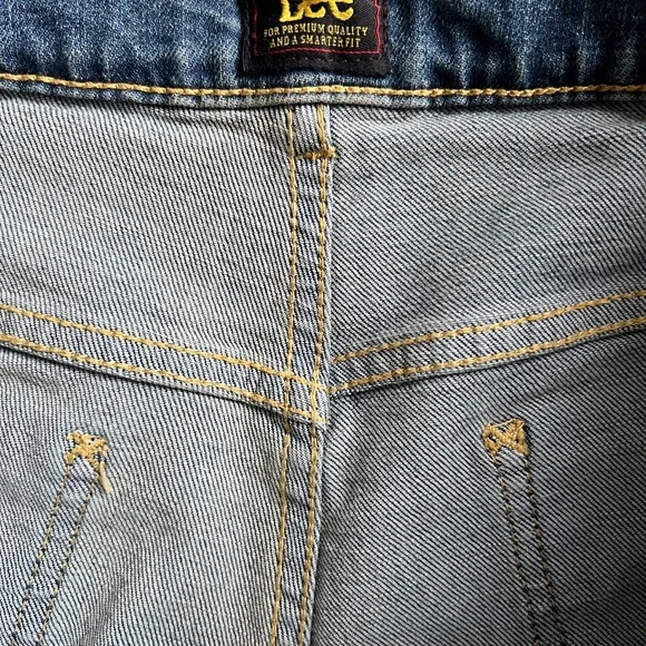 Lee Women's Plus Size Bootcut Jeans 16W Short Mid Rise Blue Denim - Picture 9 of 10